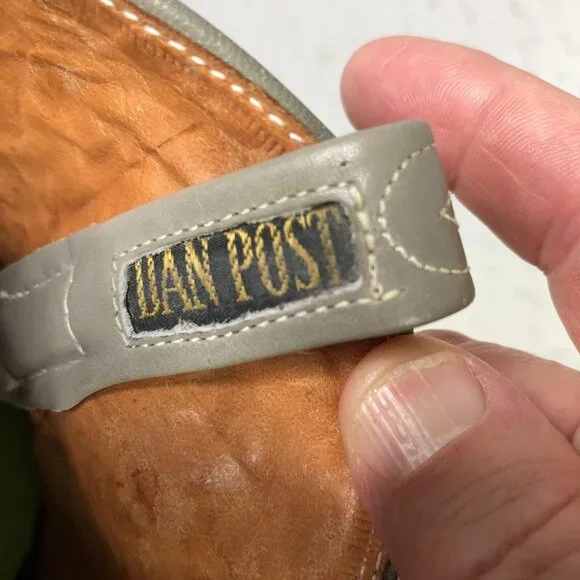 Dan Post Boots Womens Size 6.5C Gray Leather Western Pointed Toe Spain 4117 - Picture 12 of 16